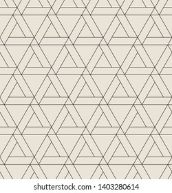 Vector seamless pattern. Modern stylish texture. Repeating geometric tiles with thin linear triangles. Hipster monochrome print. Trendy graphic design.