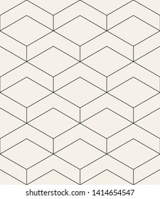Vector seamless pattern. Modern stylish texture with chevron or zigzag. Repeating geometric background with linear grid.