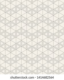 Vector seamless pattern. Modern stylish texture. Repeating geometric tiles with linear triangles and hexagons. Contemporary graphic design.