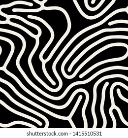 Vector seamless pattern. Modern stylish texture with smooth natural maze. Repeating abstract  tileable background. Compound organic shapes. Trendy surface design.