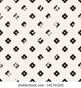 Patrón sin fisuras de Vector. Textura moderna y elegante. Repitiendo azulejos geométricos con flores geométricas. Lunares de Antiguas