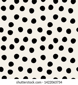 Vector seamless pattern. Modern stylish texture with randomly disposed circles. Repeating abstract background with chaotic small dots.