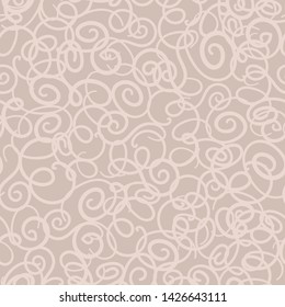 Vector seamless pattern. Modern stylish texture. Repeating abstract background with tangled hank of thin lines.