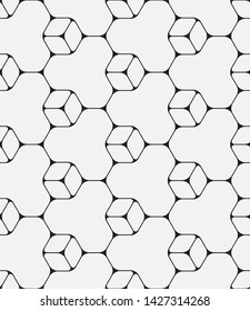  Vector seamless pattern. Modern stylish texture. Repeating geometric hexagons.