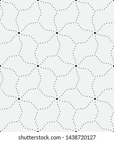  Vector seamless pattern. Modern stylish texture. Repeating geometric tiles with hexagonal grid with circles.
