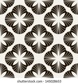 Vector seamless pattern. Modern stylish texture. Repeating geometric tiles with geometric flowers