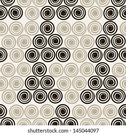 Vector seamless pattern. Modern stylish texture. Repeating abstract background with spirals