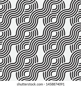   Vector seamless pattern. Modern stylish texture with wavy stripes. Geometric abstract background.