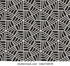 Vector seamless pattern. Modern stylish abstract texture. Repeating geometric tiles from striped elements