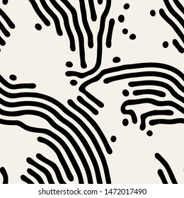 Vector seamless pattern. Modern stylish texture with smooth natural maze. Repeating abstract  tileable background. Compound organic shapes. Trendy surface design.
