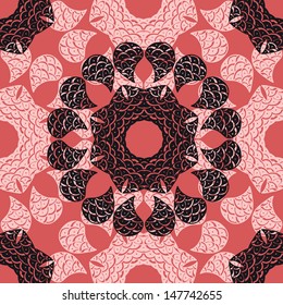 Vector seamless pattern. Modern stylish texture. Repeating abstract background. round lace with many details.