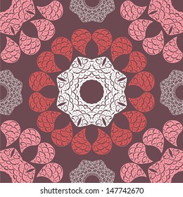 Vector seamless pattern. Modern stylish texture. Repeating abstract background. round lace with many details.