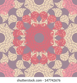 Vector seamless pattern. Modern stylish texture. Repeating abstract background. round lace with many details.