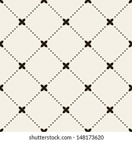 Vector seamless pattern. Modern stylish texture. Repeating geometric tiles with dotted rhombus