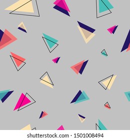 Vector seamless pattern. Modern stylish abstract texture. triangle with modern colors