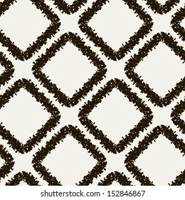 Vector seamless pattern. Modern stylish texture. Repeating geometric tiles with shaggy rhombuses