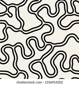 Vector seamless pattern. Modern stylish texture with smooth natural elements. Repeating abstract  tileable background. Compound organic shapes. Trendy surface design.