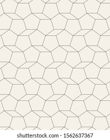 Vector seamless pattern. Modern stylish texture with thin monochrome trellis. Repeating geometric thin pentagonal grid. Simple graphic design. Trendy linear geometry.