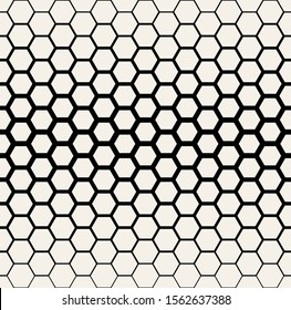 Vector seamless pattern. Modern stylish texture. Reticulate geometric tiles with gradually thickness. Halftone grid with thickness which decreases towards the center.