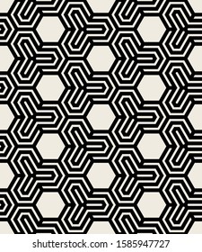 Vector seamless pattern. Modern stylish texture. Repeating geometric tiles with bold hexagonal elements.