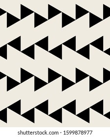 Vector seamless pattern. Modern stylish texture. Repeating geometric tiles with bold triangles. Contemporary graphic design. Trendy hipster monochrome print.
