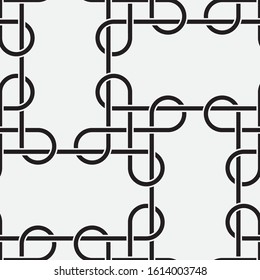  Vector seamless pattern. Modern stylish texture. Endless abstract background. Crossed thin circles. Monochrome graphic design.