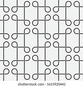 Vector seamless pattern. Modern stylish texture. Endless abstract background. Crossed thin circles. Monochrome graphic design.