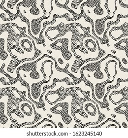 Vector seamless pattern. Modern stylish texture with smooth natural grid. Repeating abstract  tileable background with random spots. Dotted organic shapes. Trendy surface design.