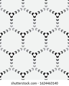  Vector seamless pattern. Modern stylish texture. Repeating geometric tiles with hexagonal grid.