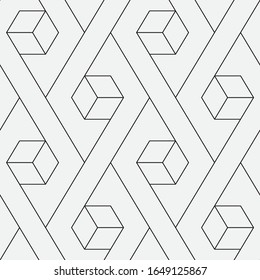  Vector seamless pattern. Modern stylish texture. Repeating geometric tiles with hexagonal grid.
