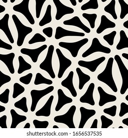 Vector seamless pattern. Modern stylish texture. Repeating geometric tiles with hand drawn striped triangles. Monochrome hipster print. Contemporary graphic design.