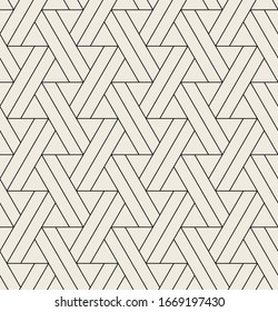 Vector seamless pattern. Modern stylish texture with monochrome trellis. Repeating geometric triangular grid. Simple graphic design. Trendy hipster sacred geometry.