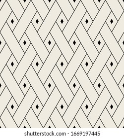 Vector seamless pattern. Modern stylish texture with monochrome trellis. Repeating geometric triangular grid. Simple graphic design. Trendy hipster sacred geometry.