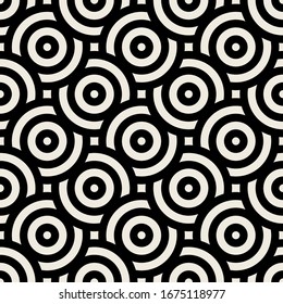 Vector seamless pattern. Modern stylish texture. Repeating geometric tiles. Concentric bold circles.