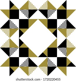 Vector seamless pattern. Modern stylish texture. Repeating geometric. Gold black and white.