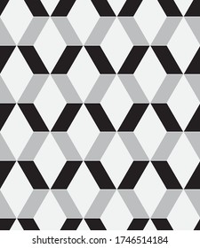  Vector seamless pattern. Modern stylish texture. Repeating geometric tiles with cubes.