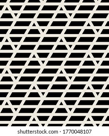 Vector seamless pattern. Modern stylish texture. Repeating geometric tiles with bold triangles. Contemporary graphic design. Trendy hipster monochrome print.