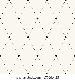 Vector seamless pattern. Modern stylish texture. Repeating geometric tiles with dotted rhombus