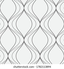 Vector seamless pattern. Modern stylish texture. Repetition of geometric wave tiles with an abstract mesh of curves.