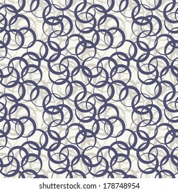 Vector seamless pattern. Modern stylish texture. Repeating abstract background with crossing rings.