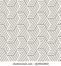 Vector seamless pattern. Modern stylish abstract texture. Repeating geometric tiles from striped interlocking elements