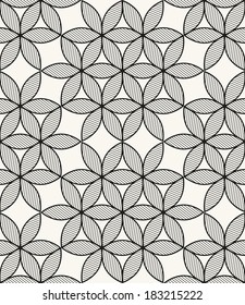 Vector seamless pattern. Modern stylish texture. Repeating geometric flowers