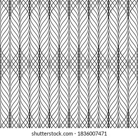 Vector seamless pattern. Modern stylish texture. Geometric striped ornament. Monochrome linear braids.