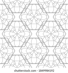 Vector seamless pattern. Modern stylish texture with monochrome color. Repeating geometric grid. Simple sacred geometry design.