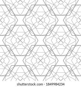Vector seamless pattern. Modern stylish texture with monochrome color. Repeating geometric grid. Simple sacred geometry design.