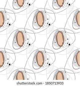 Vector seamless pattern. Modern stylish texture with soft color. Repeating abstract object grid.