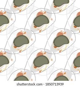 Vector seamless pattern. Modern stylish texture with soft color. Repeating abstract object grid.