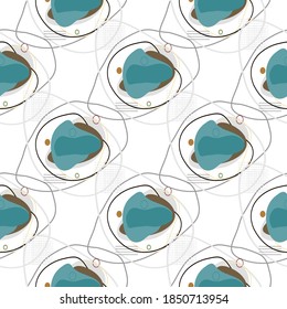 Vector seamless pattern. Modern stylish texture with soft color. Repeating abstract object grid.