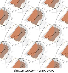 Vector seamless pattern. Modern stylish texture with soft color. Repeating abstract object grid.