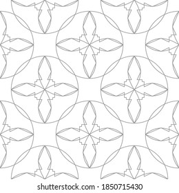 Vector seamless pattern. Modern stylish texture with monochrome color. Repeating geometric grid. Simple sacred geometry design.